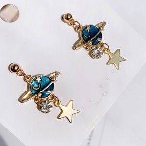 Planet cosmic star earrings